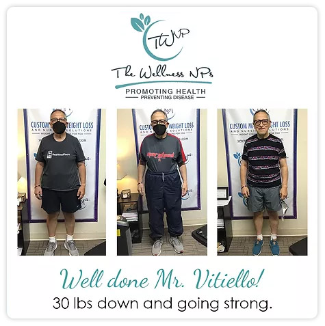 Well done Mr. Vitiello! - 30 lbs down and going strong.