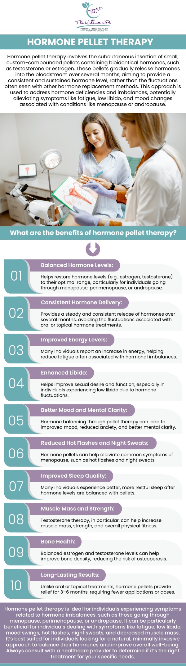 Hormone pellet therapy can address a range of symptoms associated with declining hormones in men and women. Following the placement of pellets, patients often observe an increase in energy levels, improved sleep quality, and an enhanced overall sense of well-being. Pellet therapy is available at The Wellness NPs. For more information, contact us, or book an appointment online now! We serve patients from Laurel MD, Maryland City MD, South Laurel MD, Ammendale MD, Savage MD, and surrounding areas. Hormone pellet therapy can address a range of symptoms associated with declining hormones in men and women. Following the placement of pellets, patients often observe an increase in energy levels, improved sleep quality, and an enhanced overall sense of well-being. Pellet therapy is available at The Wellness NPs. For more information, contact us, or book an appointment online now! We serve patients from Laurel MD, Maryland City MD, South Laurel MD, Ammendale MD, Savage MD, and surrounding areas.