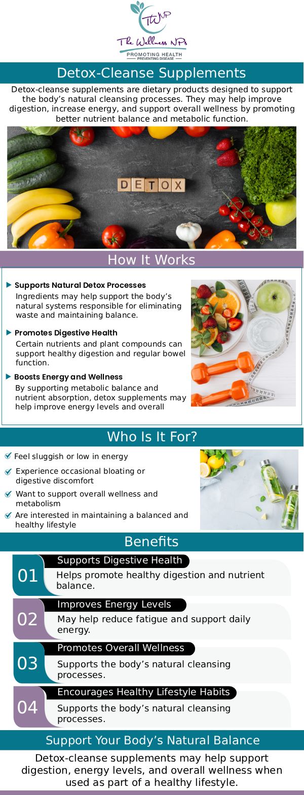 Detox-Cleanse Supplements are dietary supplements intended to help in the body's removal of toxins and to promote general health and well-being. Bloating, lethargy, and concentration problems are some of the symptoms that it helps to relieve. The immune system, digestion, energy level, and digestion are all improved by detox-cleanse supplements. If you're looking for detox cleanse supplements, come see us and consult with our doctors to determine whether it's a good fit for you. For more information, contact us today or schedule an appointment online. We serve patients from Laurel MD, Maryland City MD, South Laurel MD, Ammendale MD, Savage MD, and surrounding areas.