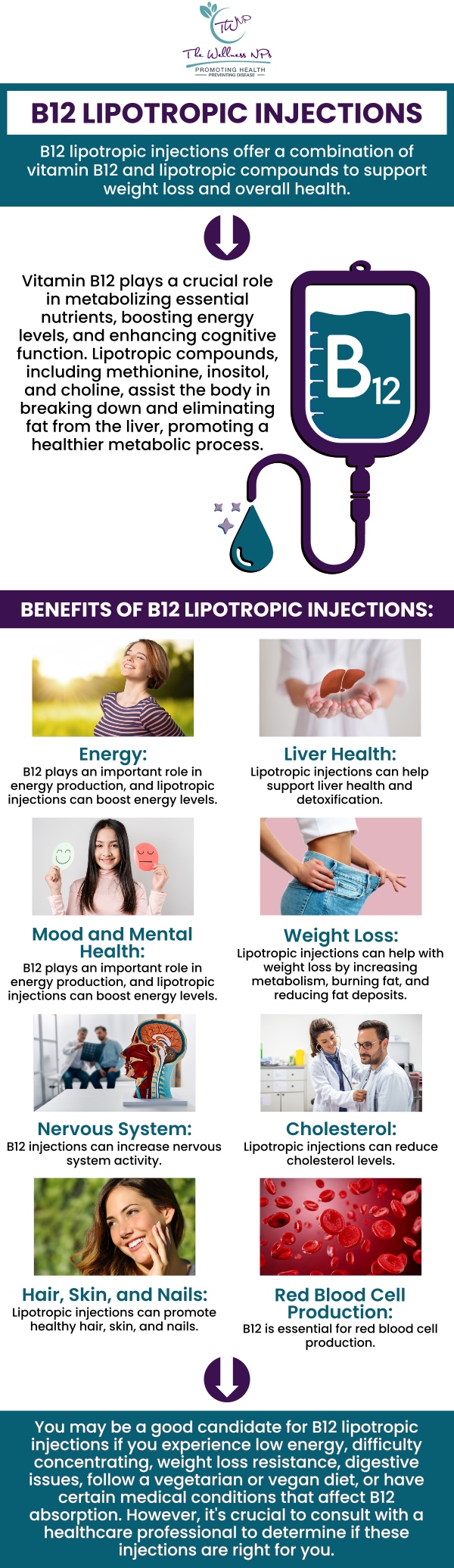 At The Wellness NPs in Laurel, MD, your 30-day lipotropic injection journey is guided by experienced nurse practitioners who focus on safe, personalized weight loss and wellness care. Their team evaluates your health goals, metabolism, and lifestyle to create a tailored plan that helps maximize fat loss, boost energy, and support long-term results. With consistent monitoring and expert support, patients not only see physical changes but also experience improved overall wellness and confidence throughout their first month of treatment. For more information, please contact us or request an appointment online. We are conveniently located at 9658 Baltimore Ave, Suite 420 College Park, MD 20740. At The Wellness NPs in Laurel, MD, your 30-day lipotropic injection journey is guided by experienced nurse practitioners who focus on safe, personalized weight loss and wellness care. Their team evaluates your health goals, metabolism, and lifestyle to create a tailored plan that helps maximize fat loss, boost energy, and support long-term results. With consistent monitoring and expert support, patients not only see physical changes but also experience improved overall wellness and confidence throughout their first month of treatment. For more information, please contact us or request an appointment online. We are conveniently located at 9658 Baltimore Ave, Suite 420 College Park, MD 20740.
